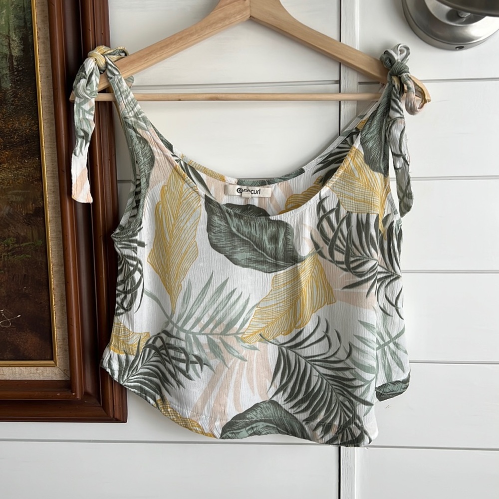 Rip Curl cropped tie shoulder top